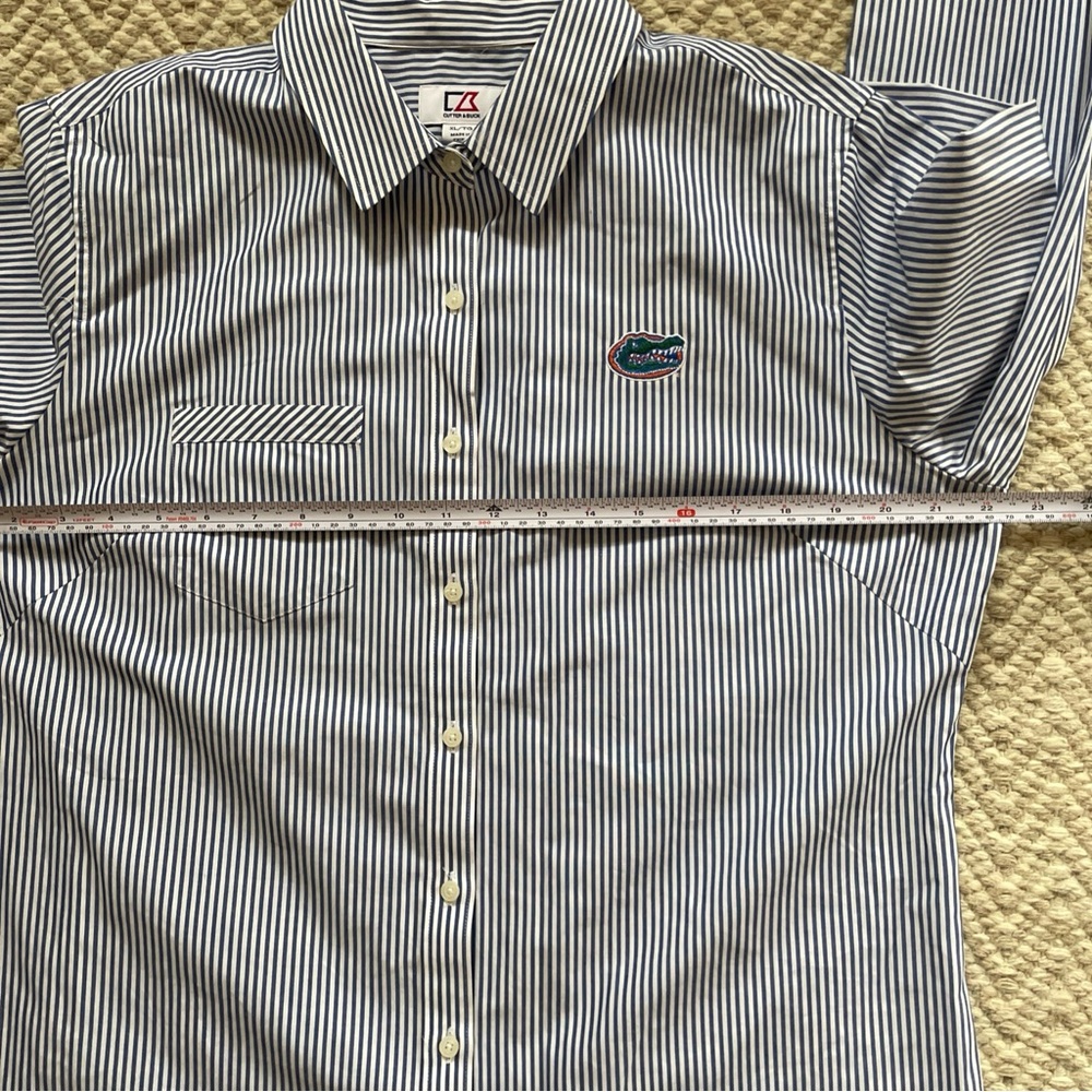 Cutter & Buck Women’s XL Florida Gators Button Down Blouse Pin Striped Embroider - Picture 11 of 14